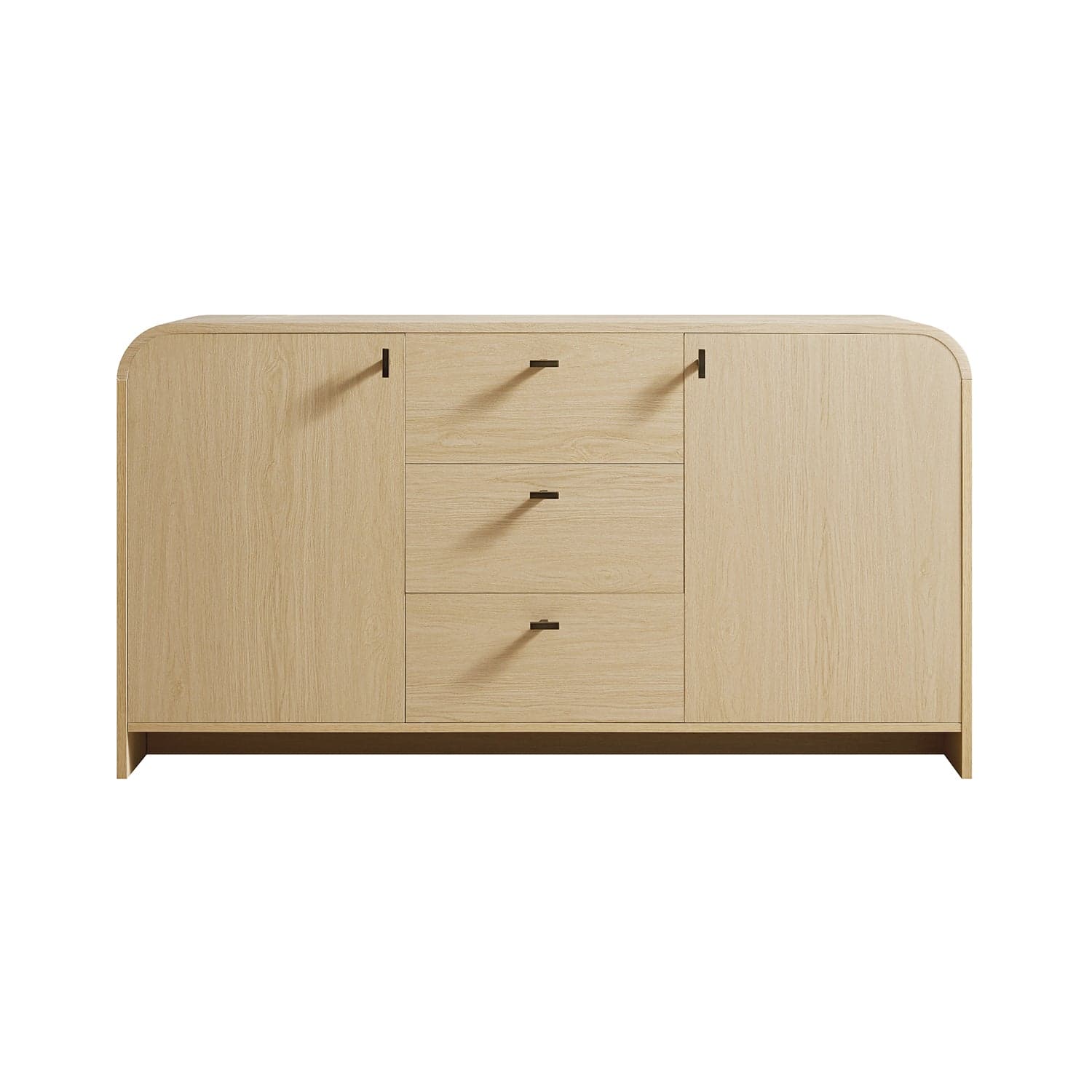 Marcel 3-Drawer Wide Sideboard, Light Oak